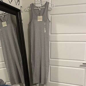Calvin Klein Jeans Black and White Striped Tank Dress